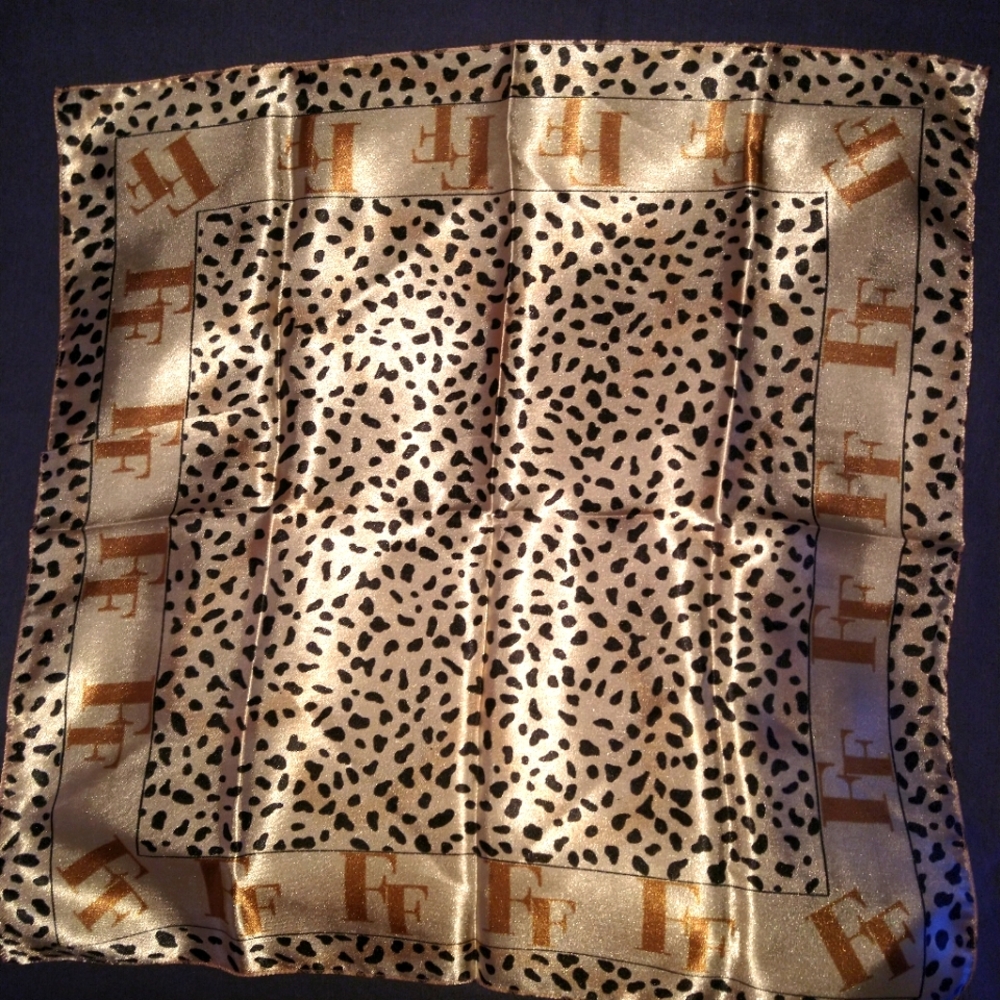 animal print scarf (cheetah, leopard) FASHION FAIR COSMETICS makeup uniform